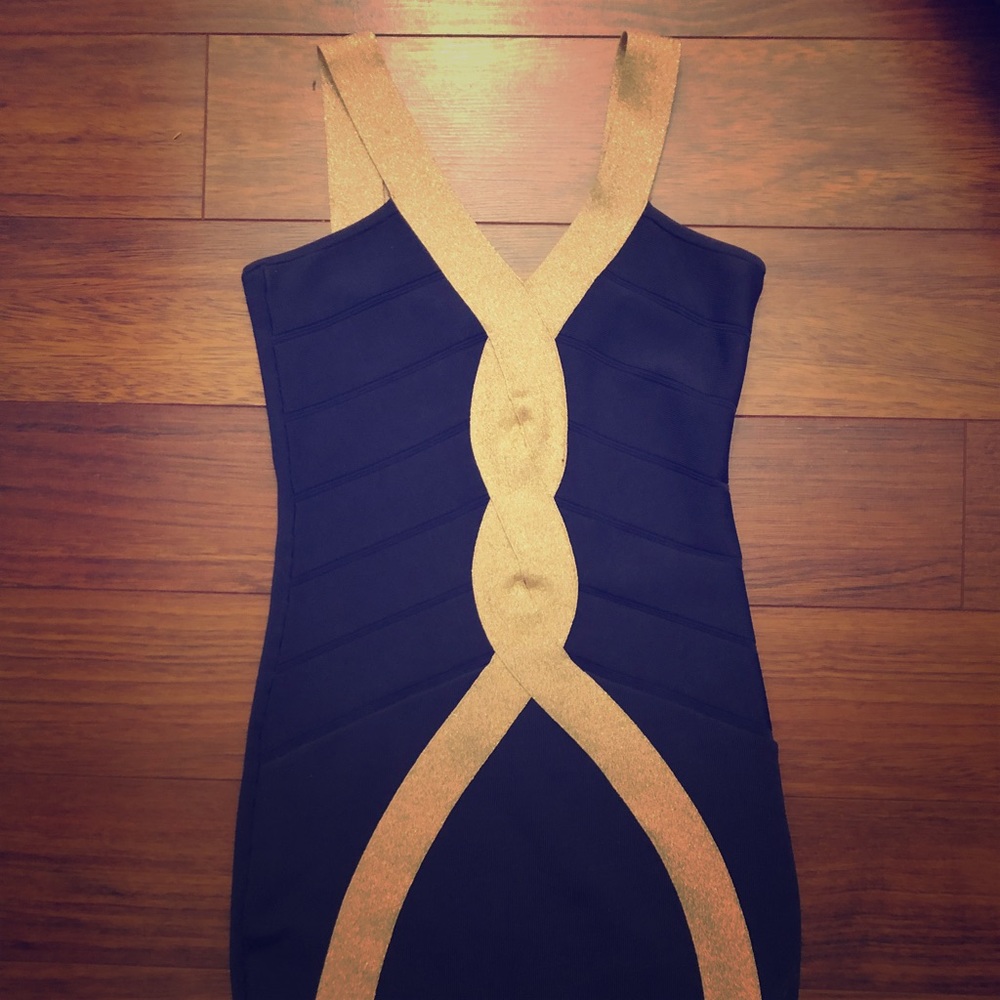 Marciano elegant short dress navy blue & gold